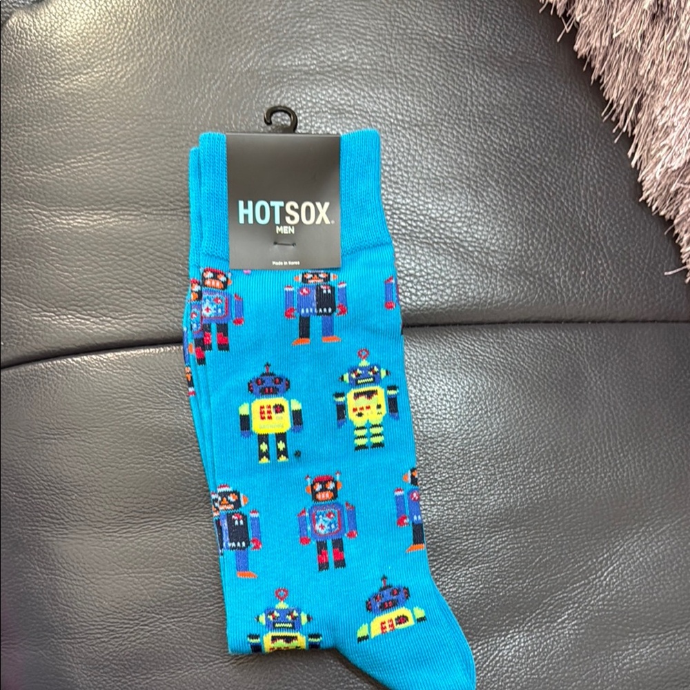 Hot Sox Blue Robot Casual Socks